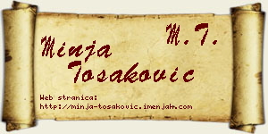 Minja Tošaković vizit kartica